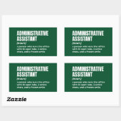 Grappige definitie van administratief assistent (5 rechthoekige sticker (Vel)
