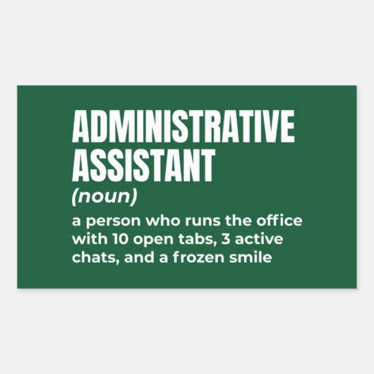 Grappige definitie van administratief assistent (5 rechthoekige sticker (Voorkant)