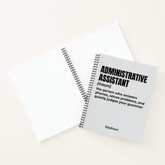 Grappige definitie van administratief assistent (B Notitieboek (Binnen)