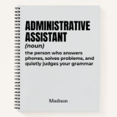 Grappige definitie van administratief assistent (B Notitieboek (Voorkant)