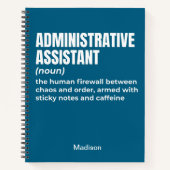 Grappige definitie van administratief assistent (W Notitieboek (Voorkant)