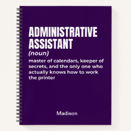 Grappige definitie van administratief assistent (W Notitieboek