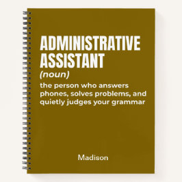 Grappige definitie van administratief assistent (W Notitieboek