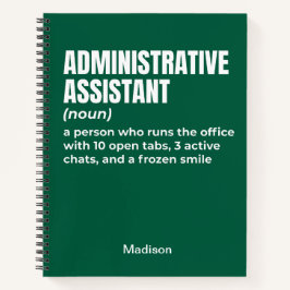 Grappige definitie van administratief assistent (W Notitieboek