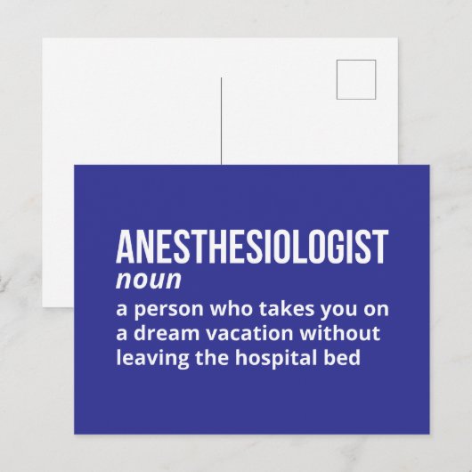 Grappige definitie van anesthesioloog briefkaart (Voorkant / Achterkant)