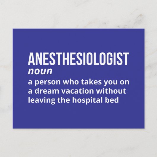 Grappige definitie van anesthesioloog briefkaart (Voorkant)