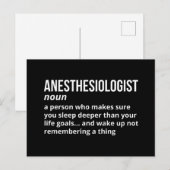Grappige definitie van anesthesioloog briefkaart (Voorkant / Achterkant)