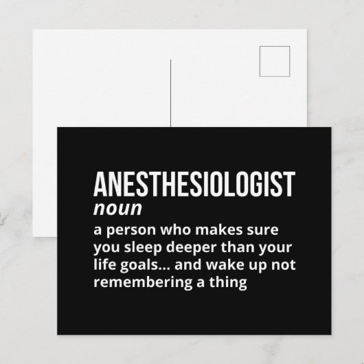 Grappige definitie van anesthesioloog briefkaart (Voorkant / Achterkant)