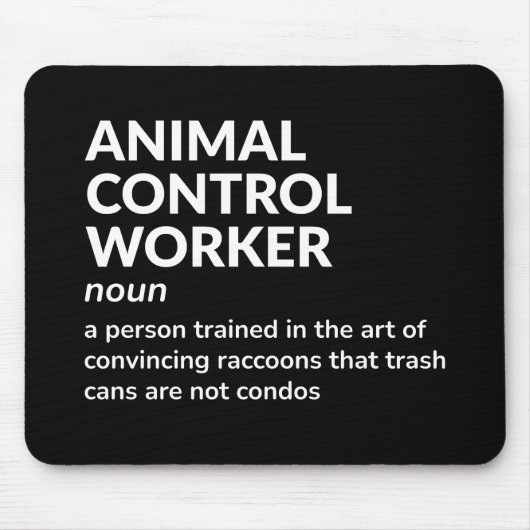 Grappige definitie van Animal Control Worker Muismat (Voorkant)