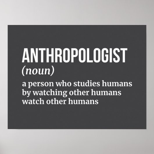 Grappige definitie van antropoloog poster (Voorkant)