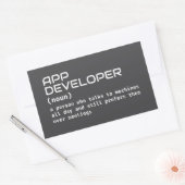 Grappige definitie van app-ontwikkelaar rechthoekige sticker (Envelop)