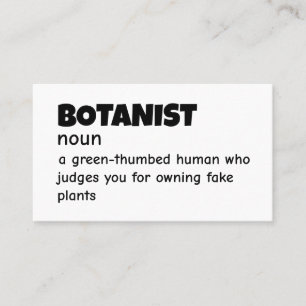 Grappige definitie van botanische wetenschappers visitekaartje