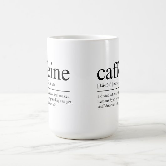 Grappige definitie van cafeïne koffiemok (Center)