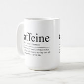 Grappige definitie van cafeïne koffiemok (Voorkant links)