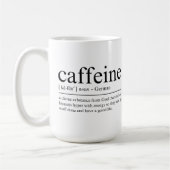 Grappige definitie van cafeïne koffiemok (Links)