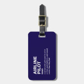 Grappige definitie van een piloot bagagelabel (Voorkant verticaal)