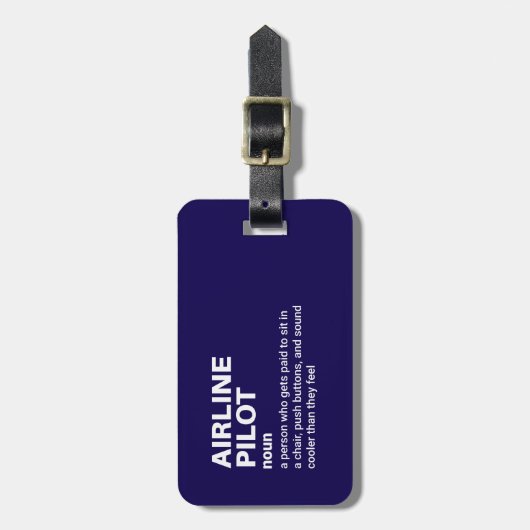 Grappige definitie van een piloot bagagelabel (Voorkant verticaal)