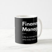 Grappige definitie van financieel manager koffiemok (Voorkant rechts)