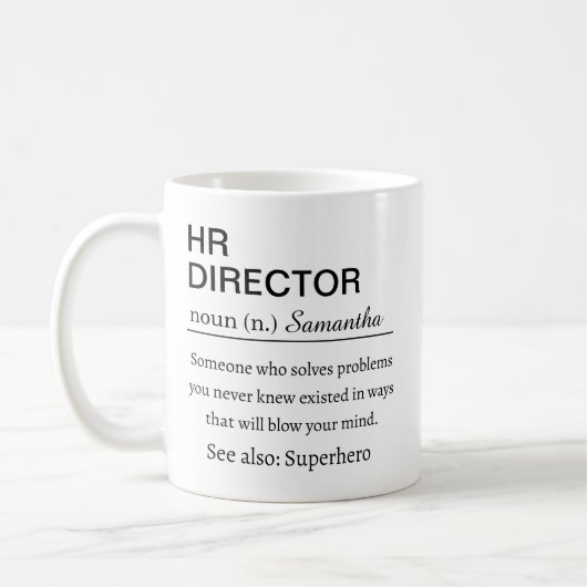 Grappige definitie van HR-directeur Koffiemok (Links)