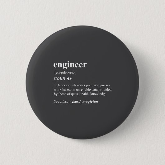Grappige definitie van ingenieur Engineering Mecha Ronde Button 5,7 Cm (Voorkant)