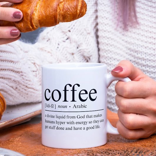 Grappige definitie van koffiemok
