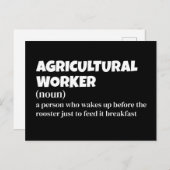 Grappige definitie van landarbeider feestdagenkaart (Voorkant / Achterkant)