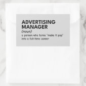 Grappige definitie van marketingmanager rechthoekige sticker (Tas)