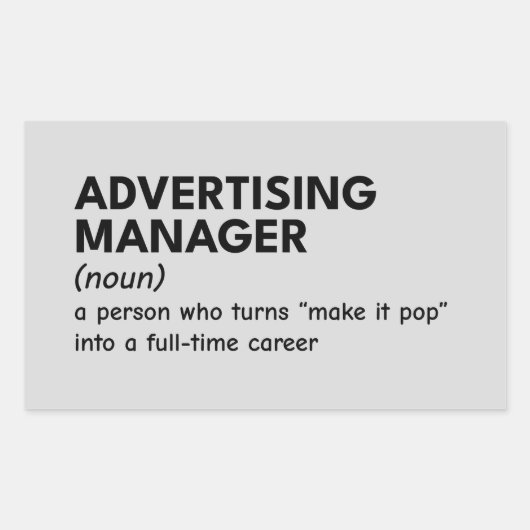 Grappige definitie van marketingmanager rechthoekige sticker (Voorkant)