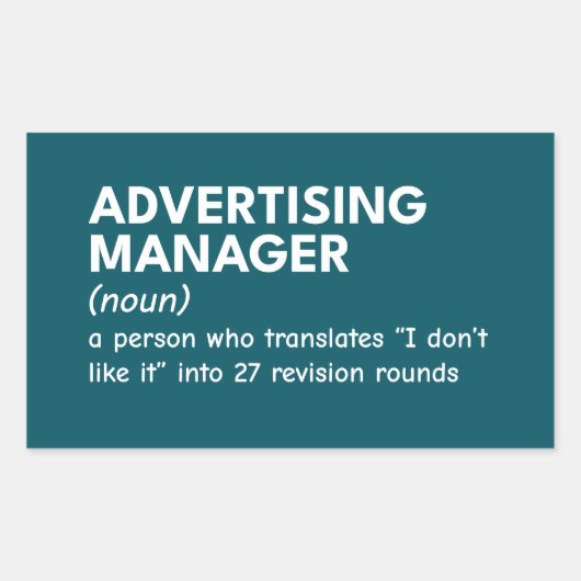 Grappige definitie van marketingmanager rechthoekige sticker (Voorkant)