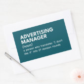 Grappige definitie van marketingmanager rechthoekige sticker (Envelop)