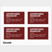 Grappige definitie van marketingmanager rechthoekige sticker (Vel)