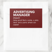 Grappige definitie van marketingmanager rechthoekige sticker (Tas)