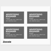Grappige definitie van marketingmanager rechthoekige sticker (Vel)