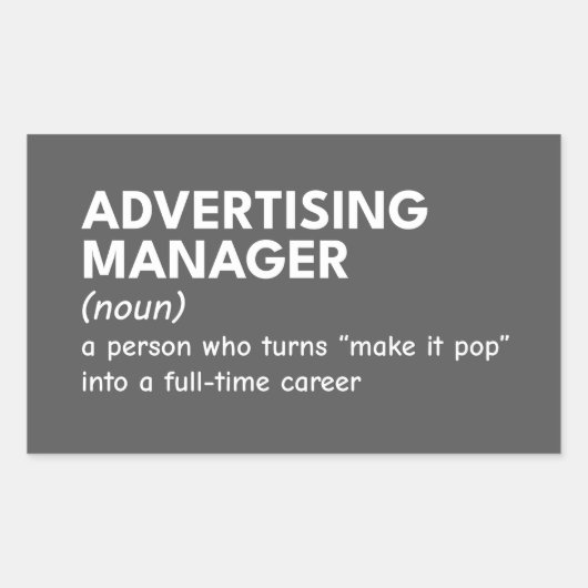 Grappige definitie van marketingmanager rechthoekige sticker (Voorkant)