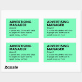 Grappige definitie van marketingmanager rechthoekige sticker (Vel)