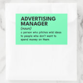 Grappige definitie van marketingmanager rechthoekige sticker (Tas)