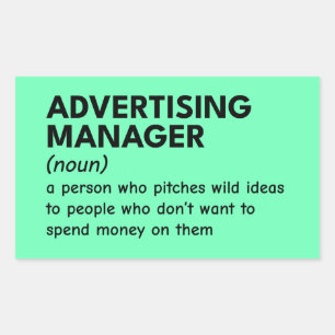 Grappige definitie van marketingmanager rechthoekige sticker