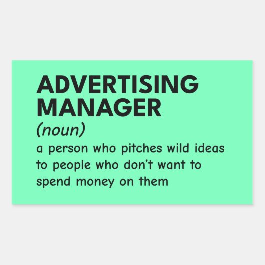 Grappige definitie van marketingmanager rechthoekige sticker (Voorkant)