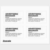 Grappige definitie van marketingmanager rechthoekige sticker (Vel)
