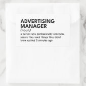 Grappige definitie van marketingmanager rechthoekige sticker (Tas)