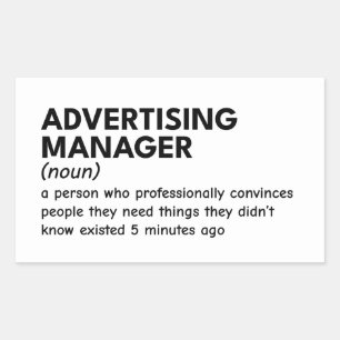 Grappige definitie van marketingmanager rechthoekige sticker