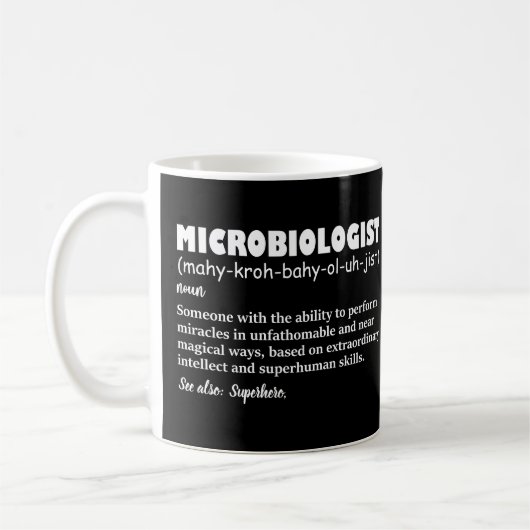 Grappige definitie van microbioloog koffiemok (Links)