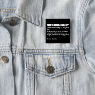 Grappige definitie van microbioloog vierkante button 5,1 cm
