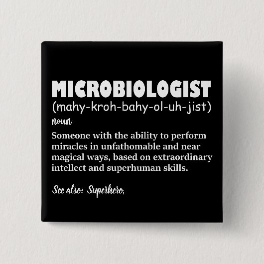 Grappige definitie van microbioloog vierkante button 5,1 cm (Voorkant)