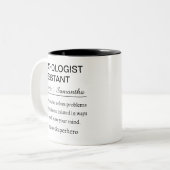 Grappige Definitie van Patholoog-Assistent Tweekleurige Koffiemok (Voorkant links)