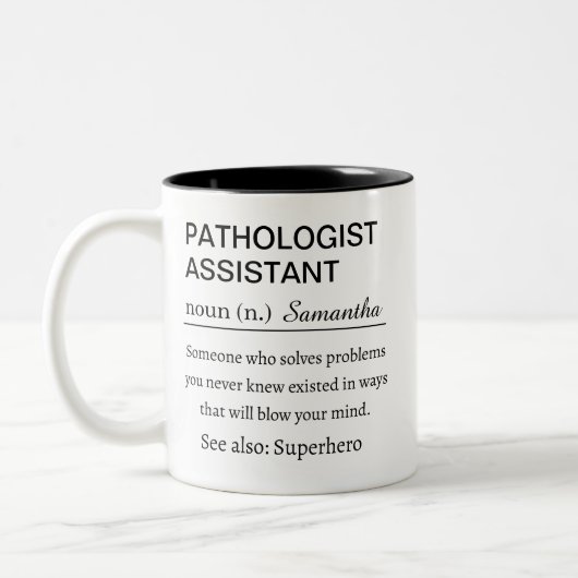 Grappige Definitie van Patholoog-Assistent Tweekleurige Koffiemok (Links)