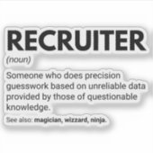 Grappige definitie van recruiter sticker (Voorkant)