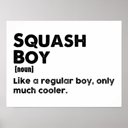 Grappige definitie van squashjongen Squashliefhebb Poster (Voorkant)