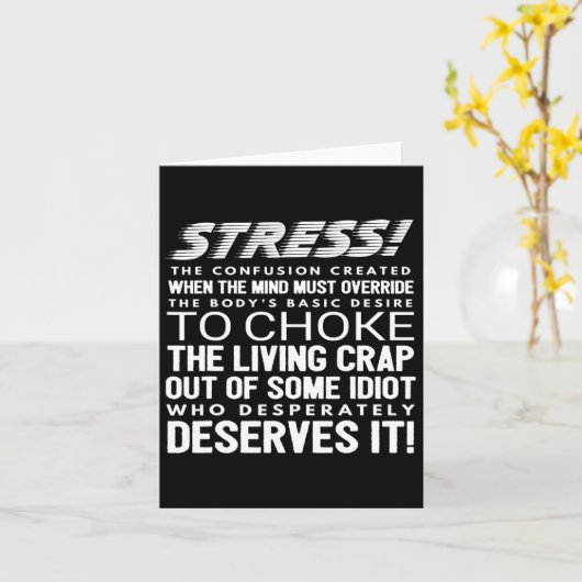 Grappige definitie van stress kaart (Gele Bloem)