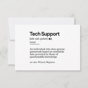 Grappige definitie van technische support Minima